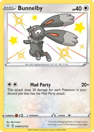 Bunnelby SV097 - Holofoil Shining Fates Shiny Vault - Shiny Holo Rare