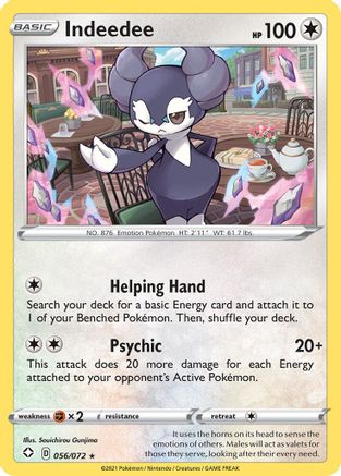 Indeedee 056 - Reverse Holofoil Shining Fates - Holo Rare