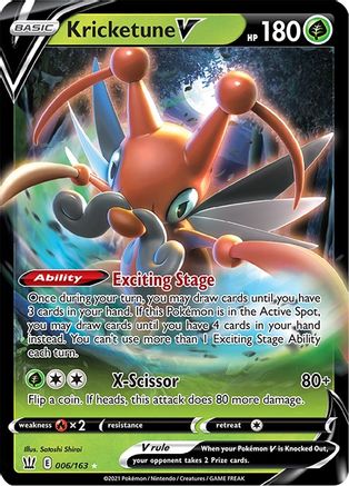 Kricketune V 006/163 - Holofoil SWSH05 Battle Styles - Ultra Rare