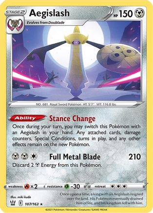 Aegislash (107) 107/163 - Holofoil SWSH05 Battle Styles - Holo Rare