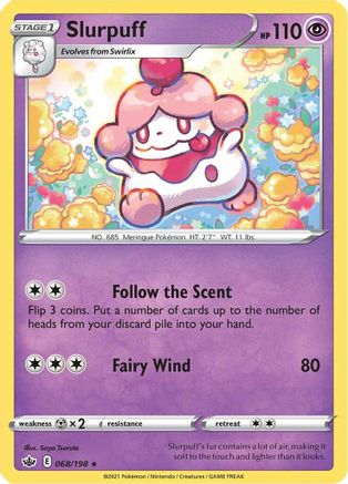 Slurpuff 068/198 - Reverse Holofoil SWSH06 Chilling Reign - Rare