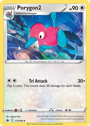 Porygon2 117/198 - Reverse Holofoil SWSH06 Chilling Reign - Uncommon