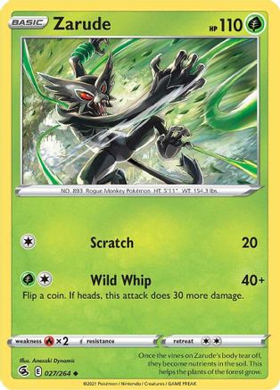 Zarude 027/264 - Reverse Holofoil SWSH08 Fusion Strike - Uncommon