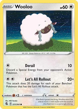 Wooloo (221) 221/264 - Reverse Holofoil SWSH08 Fusion Strike - Common