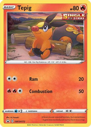 Tepig SWSH172 - Holofoil SWSH Sword & Shield Promo Cards - Promo