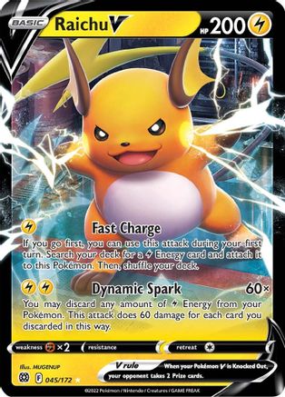 Raichu V 045/172 - Holofoil SWSH09 Brilliant Stars - Ultra Rare