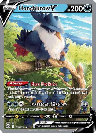 Honchkrow V (Alternate Full Art) 162 - Holofoil SWSH09 Brilliant Stars - Ultra Rare