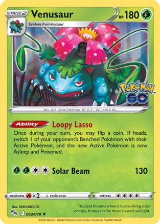 Venusaur 003/078 - Reverse Holofoil Pokemon GO - Holo Rare