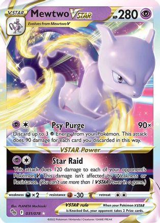 Mewtwo VSTAR 031/078 - Holofoil Pokemon GO - Ultra Rare