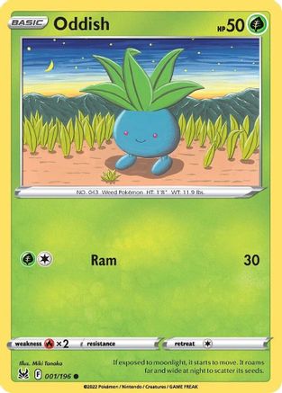 Oddish 001 - Reverse Holofoil SWSH11 Lost Origin - Common