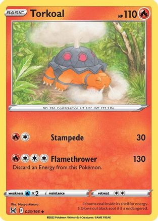 Torkoal 023 - Reverse Holofoil SWSH11 Lost Origin - Uncommon