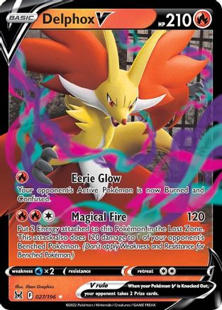 Delphox V 027/196 - Holofoil SWSH11 Lost Origin - Ultra Rare