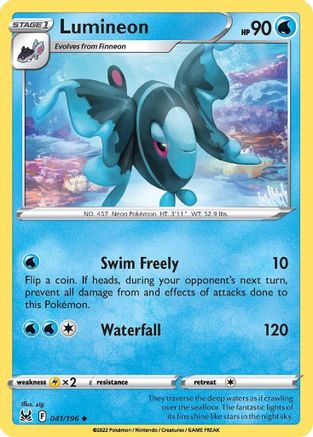Lumineon 041 - Reverse Holofoil SWSH11 Lost Origin - Uncommon