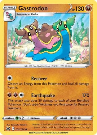 Gastrodon 102/196 - Reverse Holofoil SWSH11 Lost Origin - Uncommon