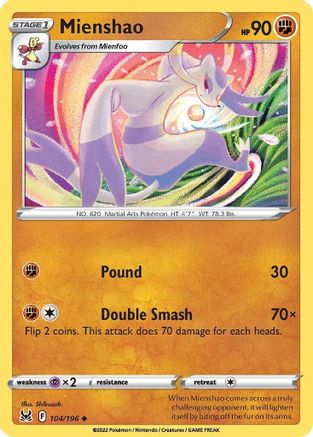 Mienshao 104 - Reverse Holofoil SWSH11 Lost Origin - Uncommon