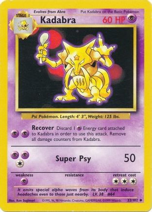 Kadabra 032 Base Set - Uncommon