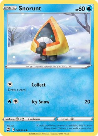 Snorunt 041/195 - Reverse Holofoil SWSH12 Silver Tempest - Common