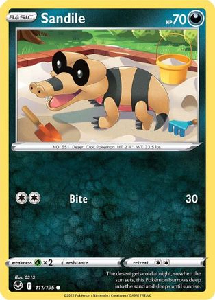 Sandile 111/195 - Reverse Holofoil SWSH12 Silver Tempest - Common