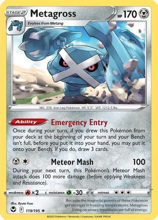 Metagross 119/195 - Holofoil SWSH12 Silver Tempest - Holo Rare