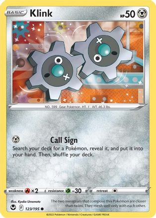 Klink 123/195 - Reverse Holofoil SWSH12 Silver Tempest - Common