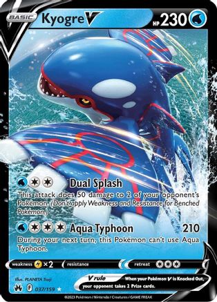 Kyogre V 037/159 - Holofoil Crown Zenith - Ultra Rare