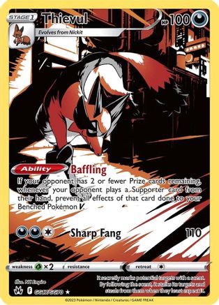 Thievul GG17/GG70 - Holofoil Crown Zenith Galarian Gallery - Ultra Rare