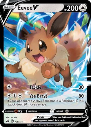 Eevee V 108 - Holofoil Crown Zenith - Ultra Rare