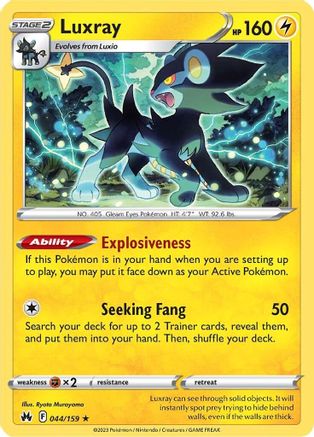 Luxray (44) (44) 044 - Reverse Holofoil Crown Zenith - Rare