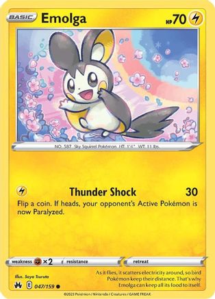 Emolga 047/159  - Reverse Holofoil Crown Zenith - Common