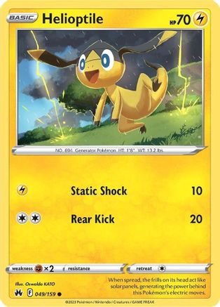 Helioptile 049 - Reverse Holofoil Crown Zenith - Common