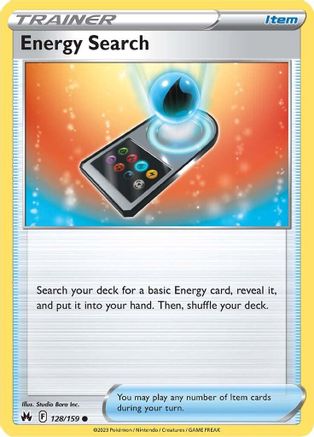Energy Search 128 - Reverse Holofoil Crown Zenith - Common
