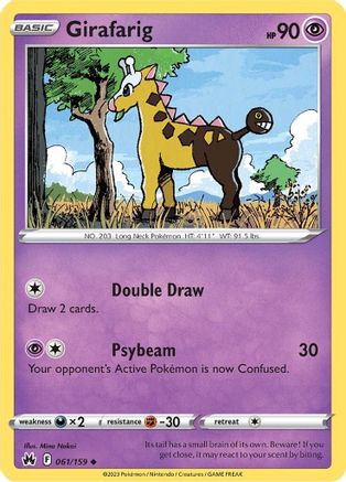 Girafarig 061/159  - Reverse Holofoil Crown Zenith - Uncommon