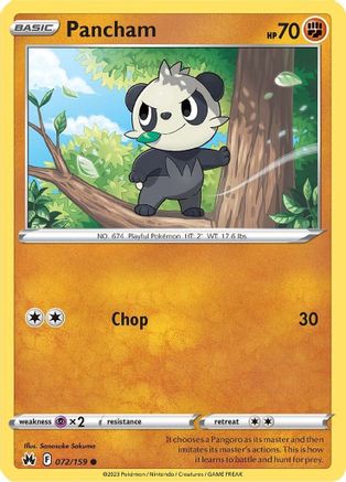 Pancham 072/159 - Reverse Holofoil Crown Zenith - Common