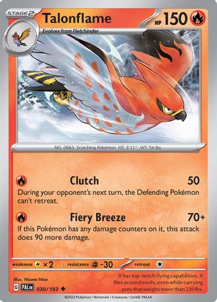 Talonflame 030/193 - Reverse Holofoil SV02 Paldea Evolved - Uncommon