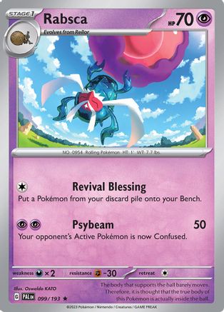 Rabsca 099/193 - Reverse Holofoil SV02 Paldea Evolved - Rare