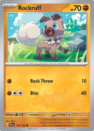 Rockruff 116/193 - Reverse Holofoil SV02 Paldea Evolved - Common