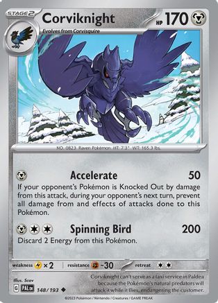 Corviknight 148/193 - Reverse Holofoil SV02 Paldea Evolved - Uncommon