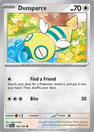 Dunsparce 156/193 - Reverse Holofoil SV02 Paldea Evolved - Common