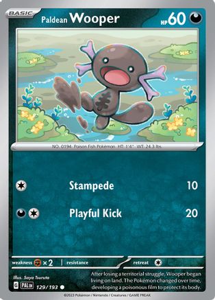 Paldean Wooper 129/193 - Reverse Holofoil SV02 Paldea Evolved - Common