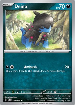 Deino 138/193 - Reverse Holofoil SV02 Paldea Evolved - Common