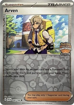 Arven - 166/198 (Regional Championships)/198 - Reverse Holofoil League & Championship Cards - Promo