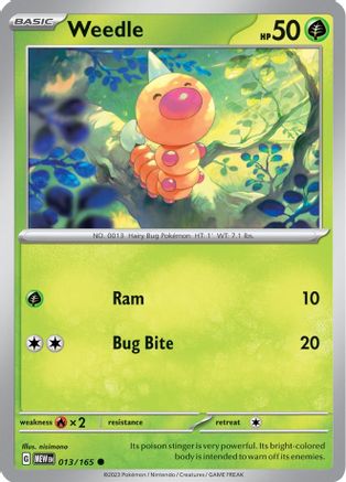 Weedle 013/165 - Reverse Holofoil SV Scarlet & Violet 151 - Common