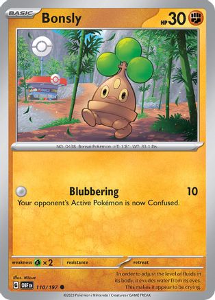 Bonsly 110/197 - Reverse Holofoil SV03 Obsidian Flames - Common