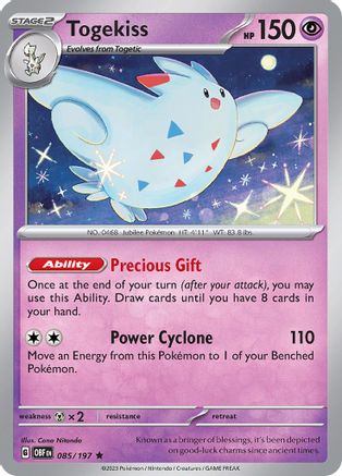 Togekiss 085/197 - Holofoil SV03 Obsidian Flames - Rare