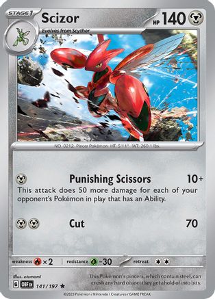 Scizor 141/197 - Holofoil SV03 Obsidian Flames - Rare