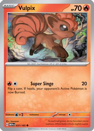 Vulpix 037/165 - Reverse Holofoil SV Scarlet & Violet 151 - Common