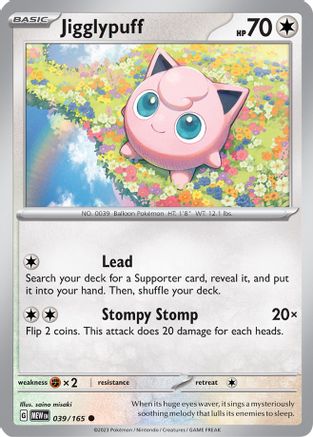 Jigglypuff 039/165 - Reverse Holofoil SV Scarlet & Violet 151 - Common