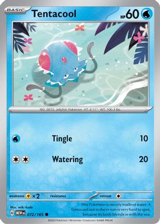 Tentacool 072/165 - Reverse Holofoil SV Scarlet & Violet 151 - Common