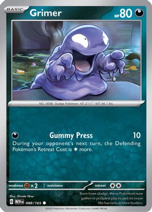 Grimer 088/165 - Reverse Holofoil SV Scarlet & Violet 151 - Common
