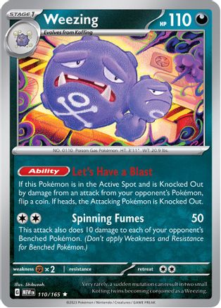 Weezing 110/165 - Holofoil SV Scarlet & Violet 151 - Rare